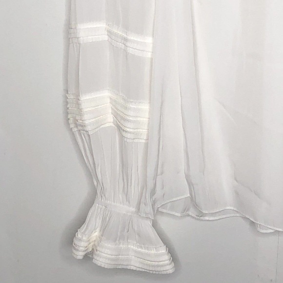 NWT Ramy Brook Womens Finn Blouse Size Small Ladder Lace Trim Long Sleeve V Neck - Picture 5 of 14